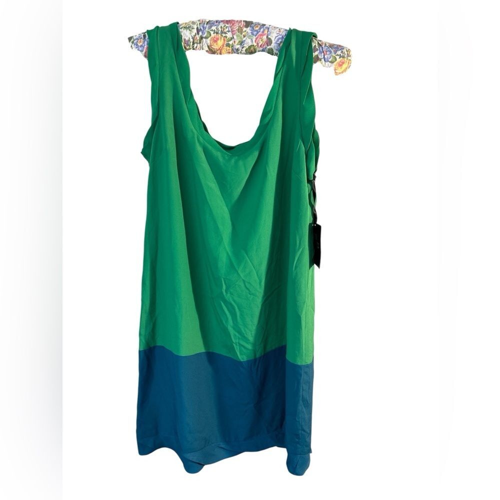 NWT Thakoon for Target Large Colorblock Shift Dress Summer Travel Green Blue